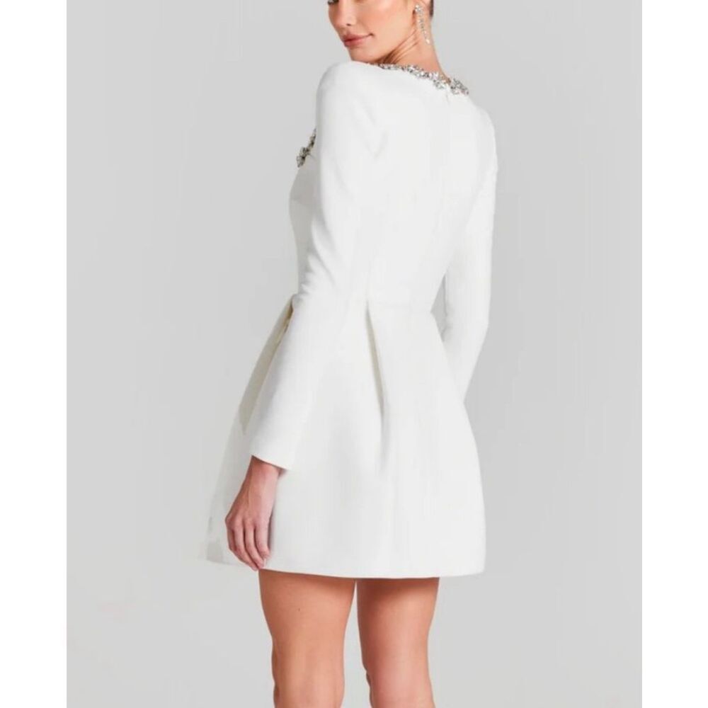 Nadine Merabi Kimberly Jeweled Dress | White in 8 - Picture 4 of 12